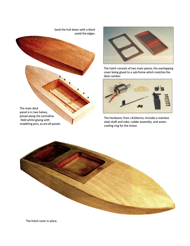 Full Size Printed Plan Semi-scale racing boat Crackerbox for Radio con ...