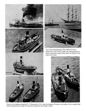 full size printed plans scale 3/8 in. to 1 ft.  length 43” cruiser was typical screw tug 1904