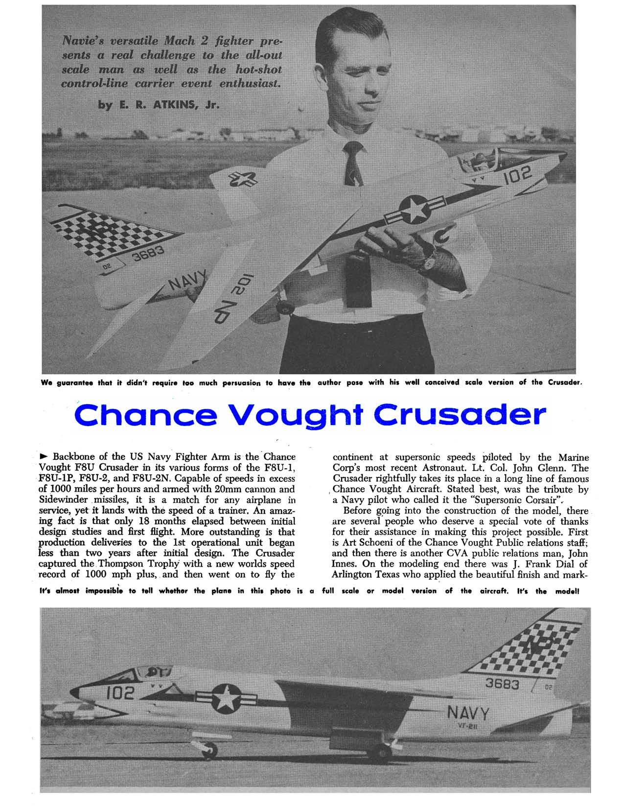 full size printed plan scale 1/16 chance vought crusader f8u  tigerjet or convert to ducted fan