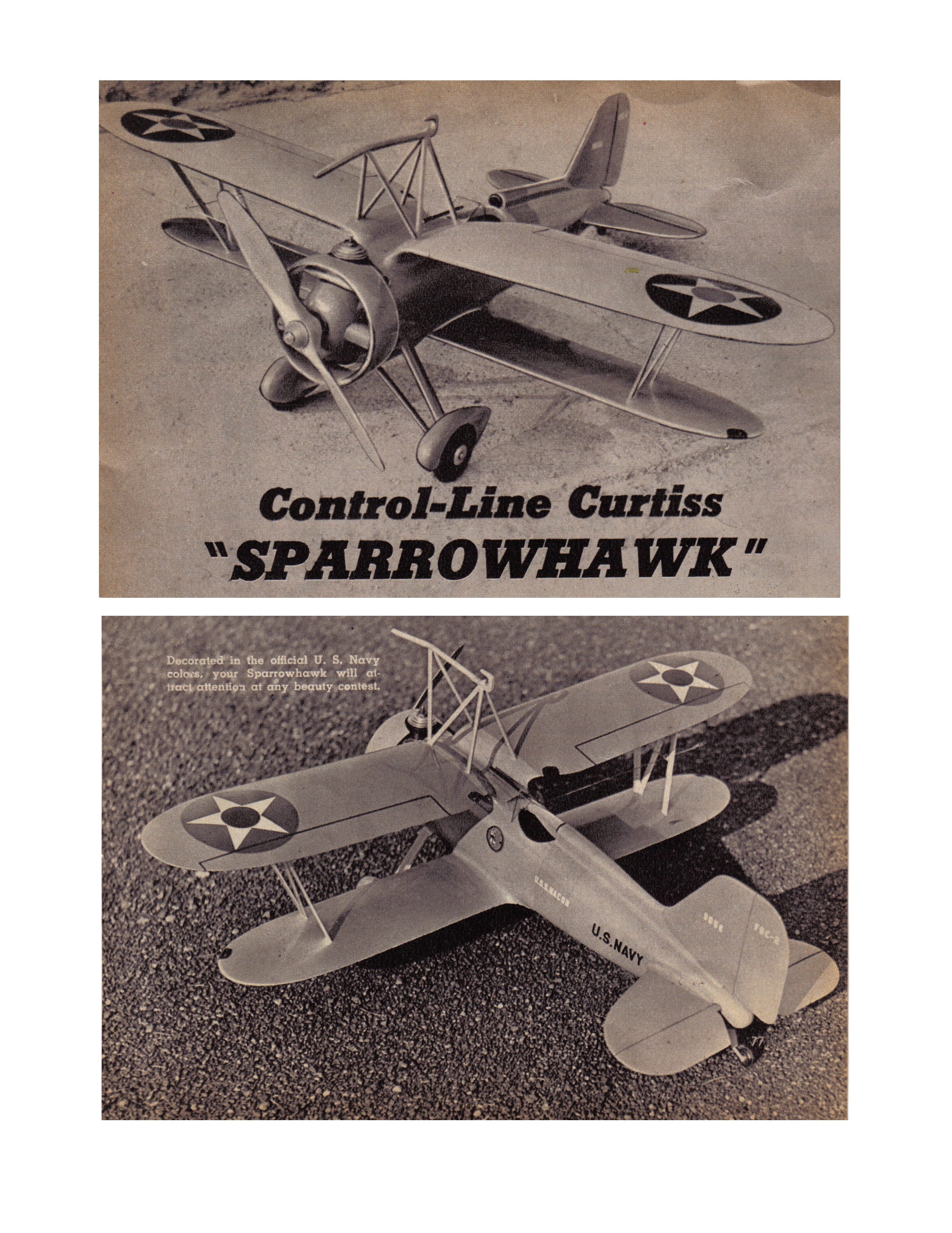full size printed plans control line  scale 1:10 curtiss sparrowhawk shipboard fighter.