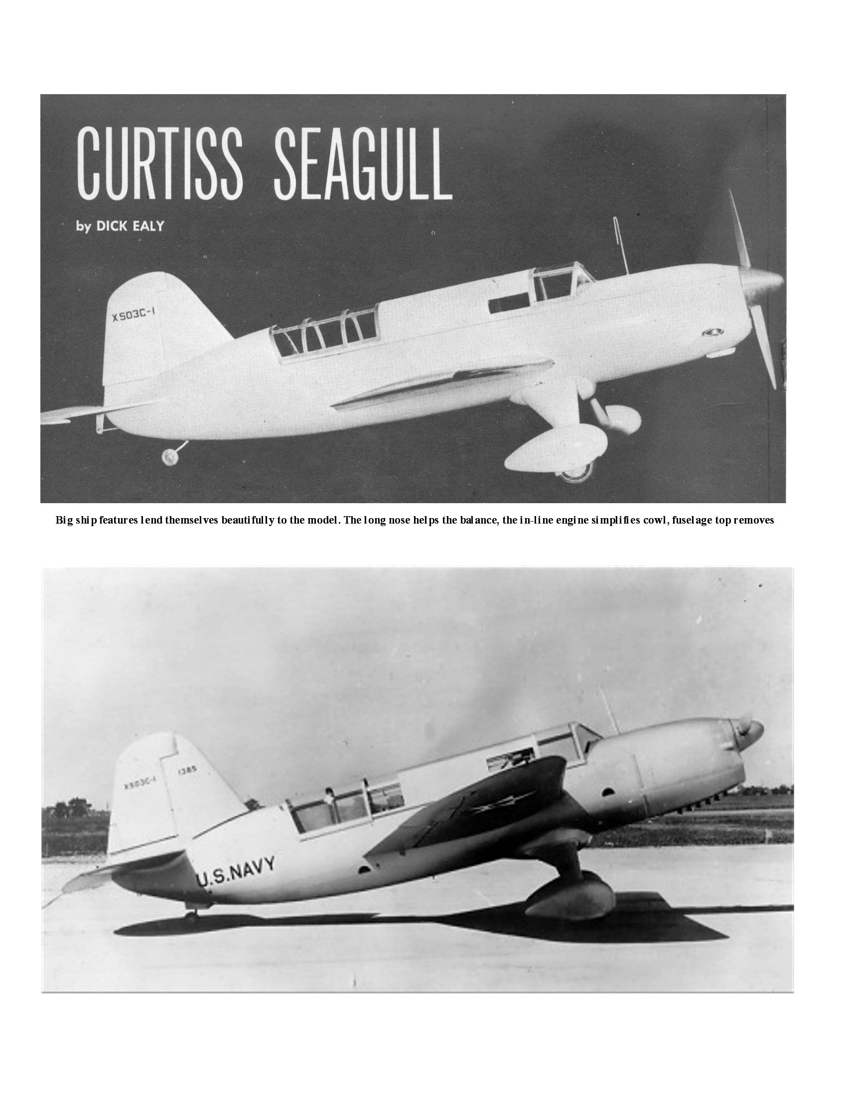 full size printed plans control line scale 1” = 1’ wingspan 38” curtiss xs03c-l