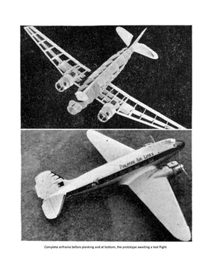 full size printed plans scale 1:24  true-scale control-line model of the famous dc 3 dakota