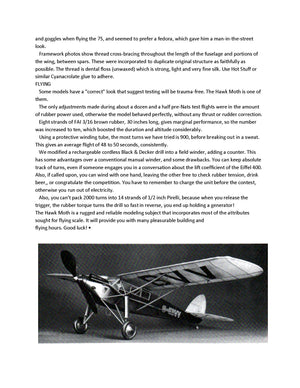 full size printed plans de havilland "hawk moth” scale 1:12 (1”=1ft)  wingspan 44”  power rubber