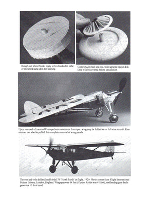full size printed plans de havilland "hawk moth” scale 1:12 (1”=1ft)  wingspan 44”  power rubber