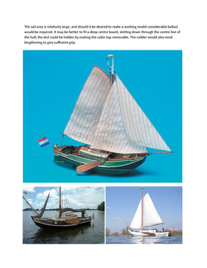full size printed plan  semi-scale 1:21 dutch yacht pwr electric and sail  suitable for radio control