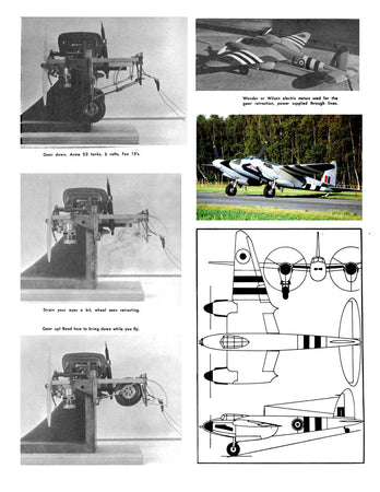 full size printed plan control line  scale 1:17 de havilland f.b. mark vi'  "mosquito" w/s 38"