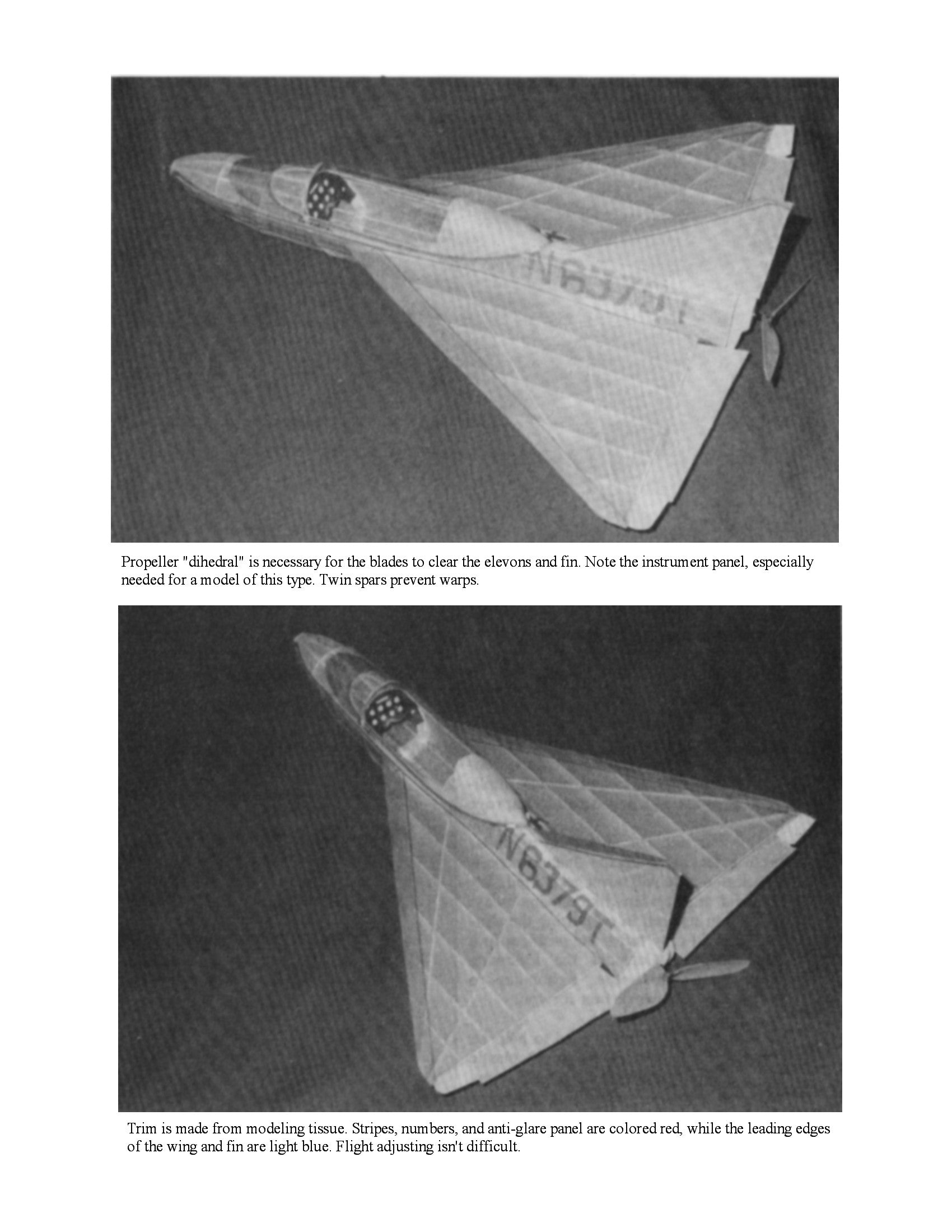 full size printed scale peanut plans dean delt-air 250 model proved to be a very stable flier
