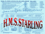 listing is for very detailed scale drawings  h.m.s. starling black swan-class sloop