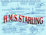 listing is for very detailed scale drawings  h.m.s. starling black swan-class sloop