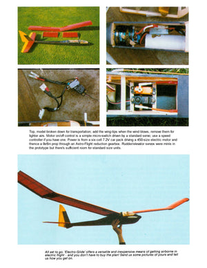 full size printed plan inexpensive electric fun gliding 90” w/s for radio control