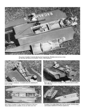 full size printed plan 3.5cc (.21) outboard length 26” tunnel hull excaliber ii for radio control