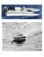 full size printed plan 3.5cc (.21) outboard length 26” tunnel hull excaliber ii for radio control