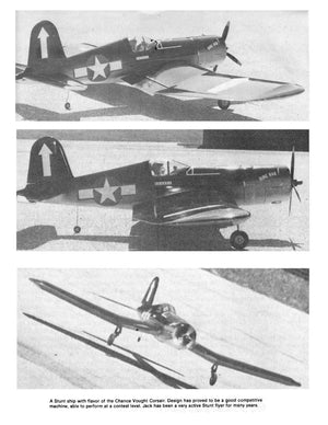 full size printed plan  stunt control line 58" wingspan f4u corsair