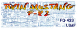 full size printed plans scale 1:16  control line f 82 twin mustang good twin engine model