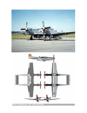 full size printed plans scale 1:16  control line f 82 twin mustang good twin engine model