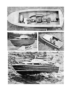 full size printed plan build 1:12 scale cabin cruiser "fairey marine swordsman" for radio control