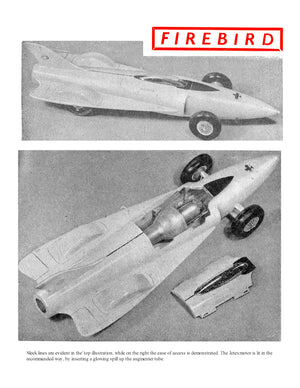 full size printed plan scale 1:20 firebird xp 21 jetex 50 motor  or  convert to electric