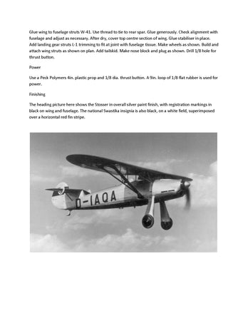 full size printed peanut scale plans scale 3/8"-1 ft. focke wulf fw 56 stosser