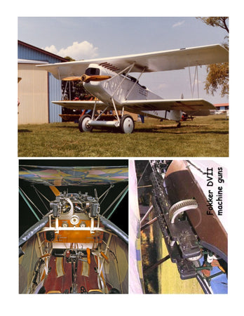 full size printed plans scale 1 ¼” = 1’  control line fokker d vii top in realistic flying enjoyment.