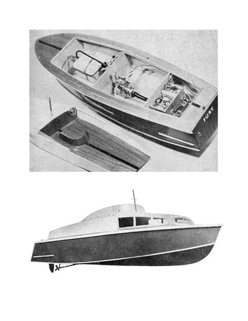 full size printed plans cabin cruiser l 29" fury suitable for radio control