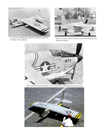 full size printed plan vintage 1971 semi-scale nostalgic 30 stunt crusader construction is kept fairly simple