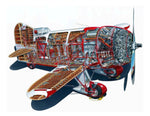 full size printed plans scale 1:10  control line gee-bee stable and smooth flying model;