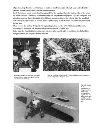 full size printed plans peanut scale "general western p-2-s meteor" here's a model that should fly well no matter what size you build it.