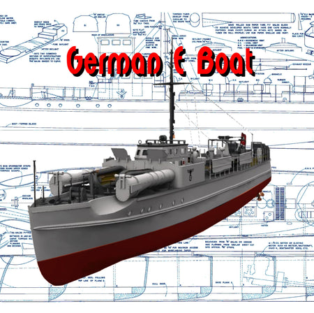 build a 1:32 scale 35" for radio control ww ii german ‘e’ boat full size printed plan