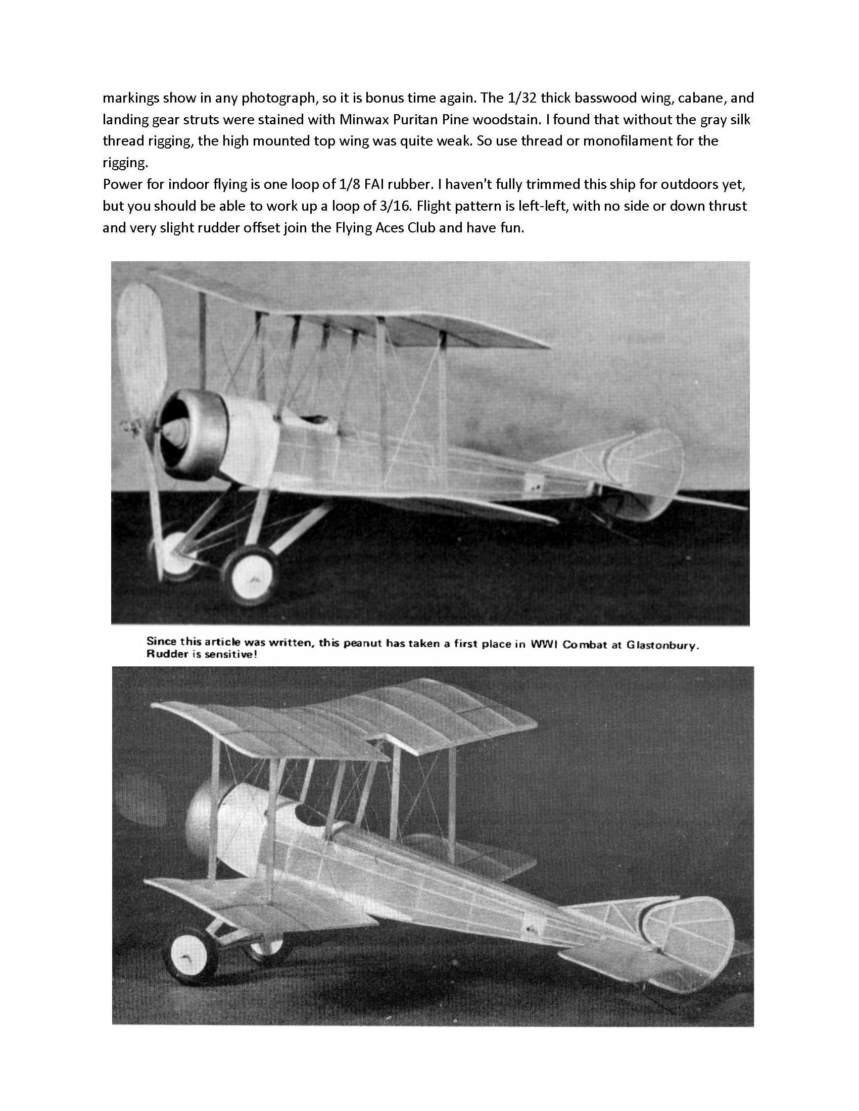 full size printed plans peanut scale "grahame-white 20" easily adjusted and very stable in fligh