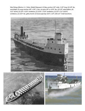 great lakes freighter 1:10 scale 45" full size printed plans for radio control