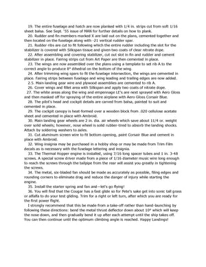 full size printed plan free flight  1/2 a ducted fan  "grumman cougar" or try newer electric ducted fans
