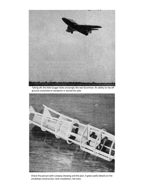 full size printed plan free flight  1/2 a ducted fan  "grumman cougar" or try newer electric ducted fans