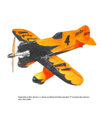 full size printed plan control line  why not try a profile racer? the gee-bee "z" racer,