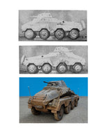 full size printed plan scale 1:24 german sd kfz 231 8-rad armoured car no materials. plan only