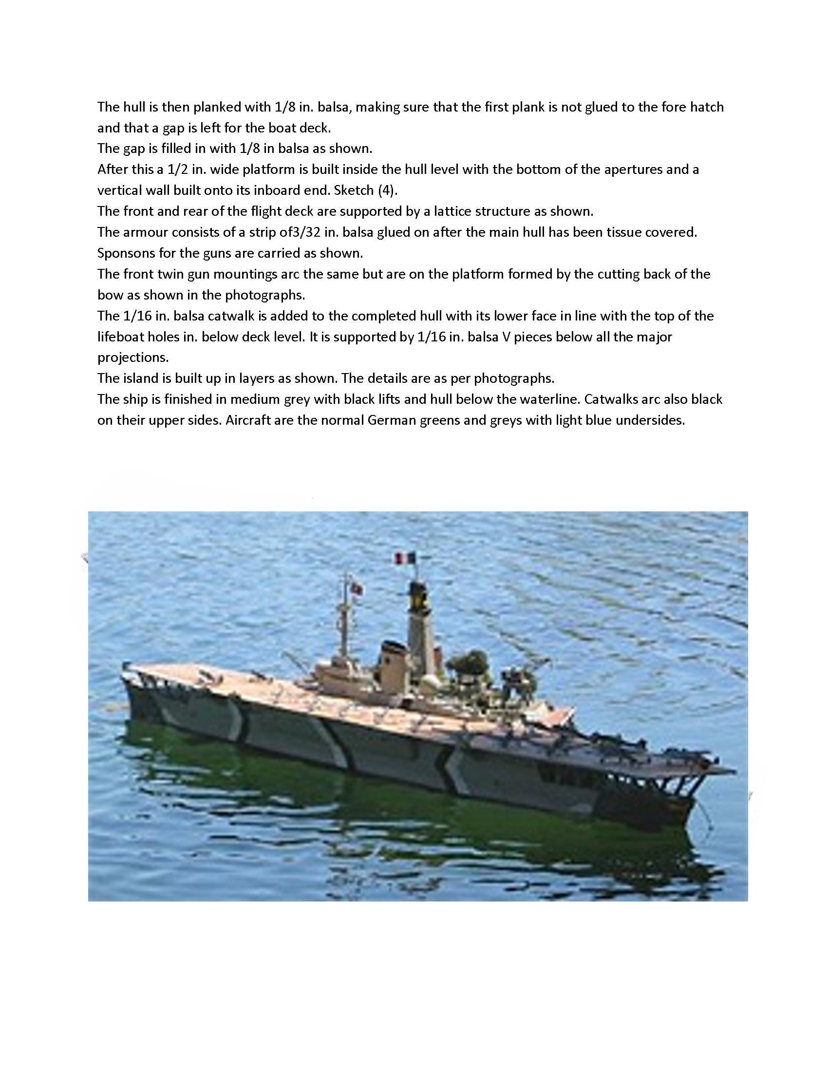 full size printed plans vintage 1962 semi-scale 1:300 “graf zeppelin” germany's only aircraft carrier.