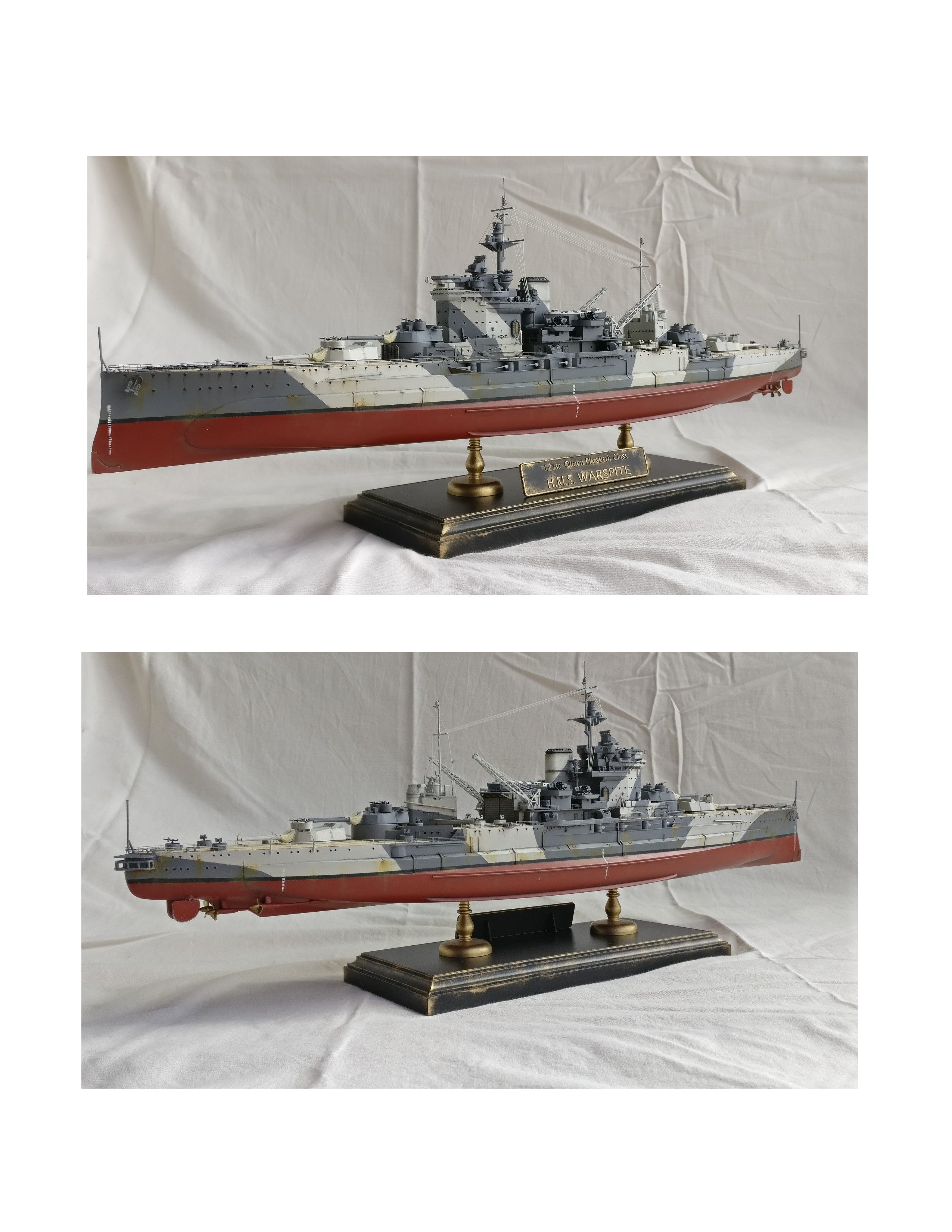 full size printed plans  scale 1:192 battleship  l 40" suitable for radio control