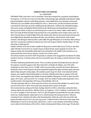 full size printed plans scale 1/32 "handley page 39 gugnunc" all sheet construction and rubber power