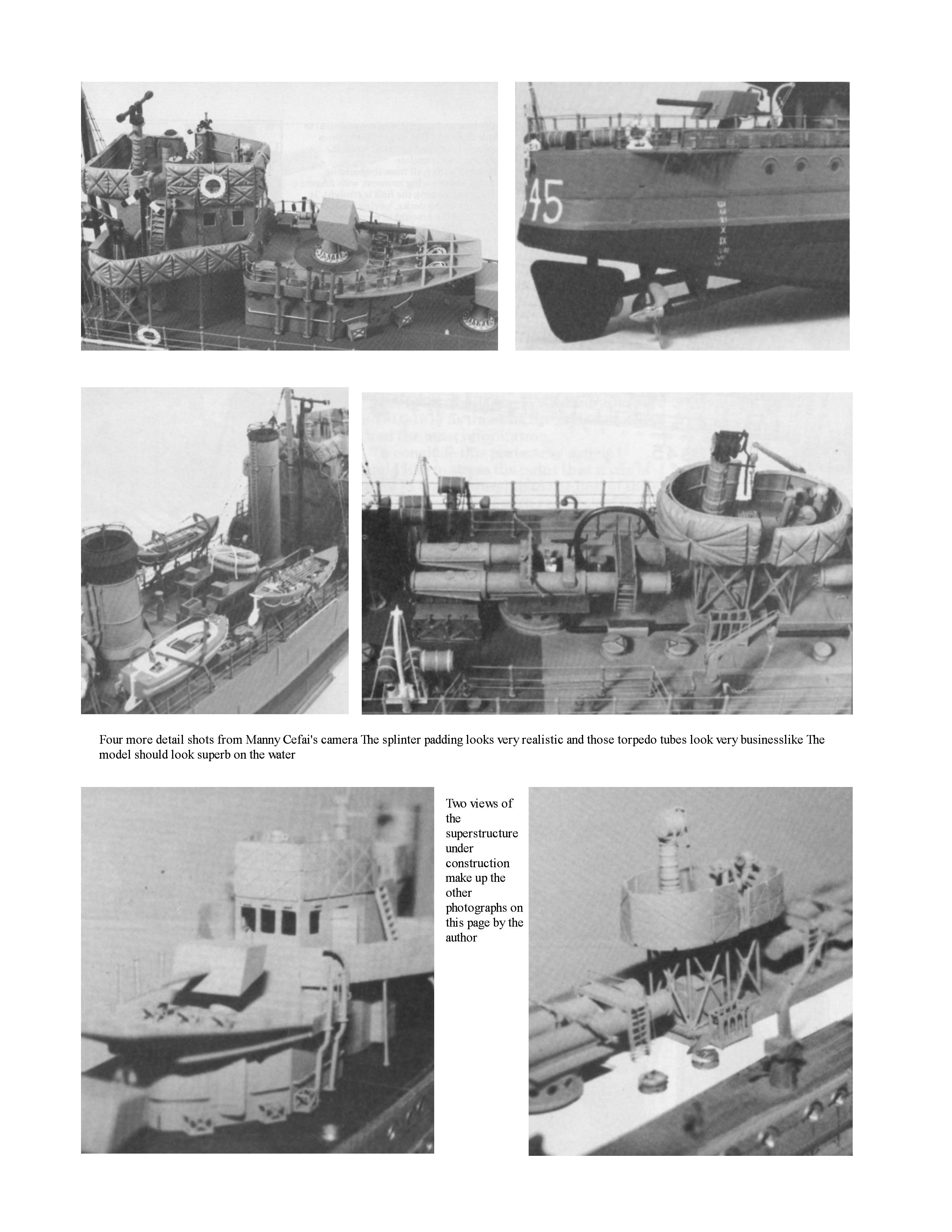 full size printed plans scale 3/16 in to 1ft. v&w destroyers length 58" suitable for radio control