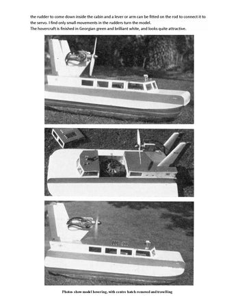 full size printed plans freelance hovercraft  length 32" suitable for  radio contro