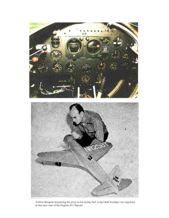 full size printed plans scale 1 ¾” =1ft  control line hughes h-1 racer is a joy to fly.
