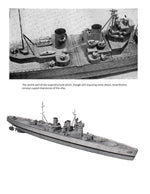 full size printed plans wwii battleship scale 1/240 l 37" suitable forradio control