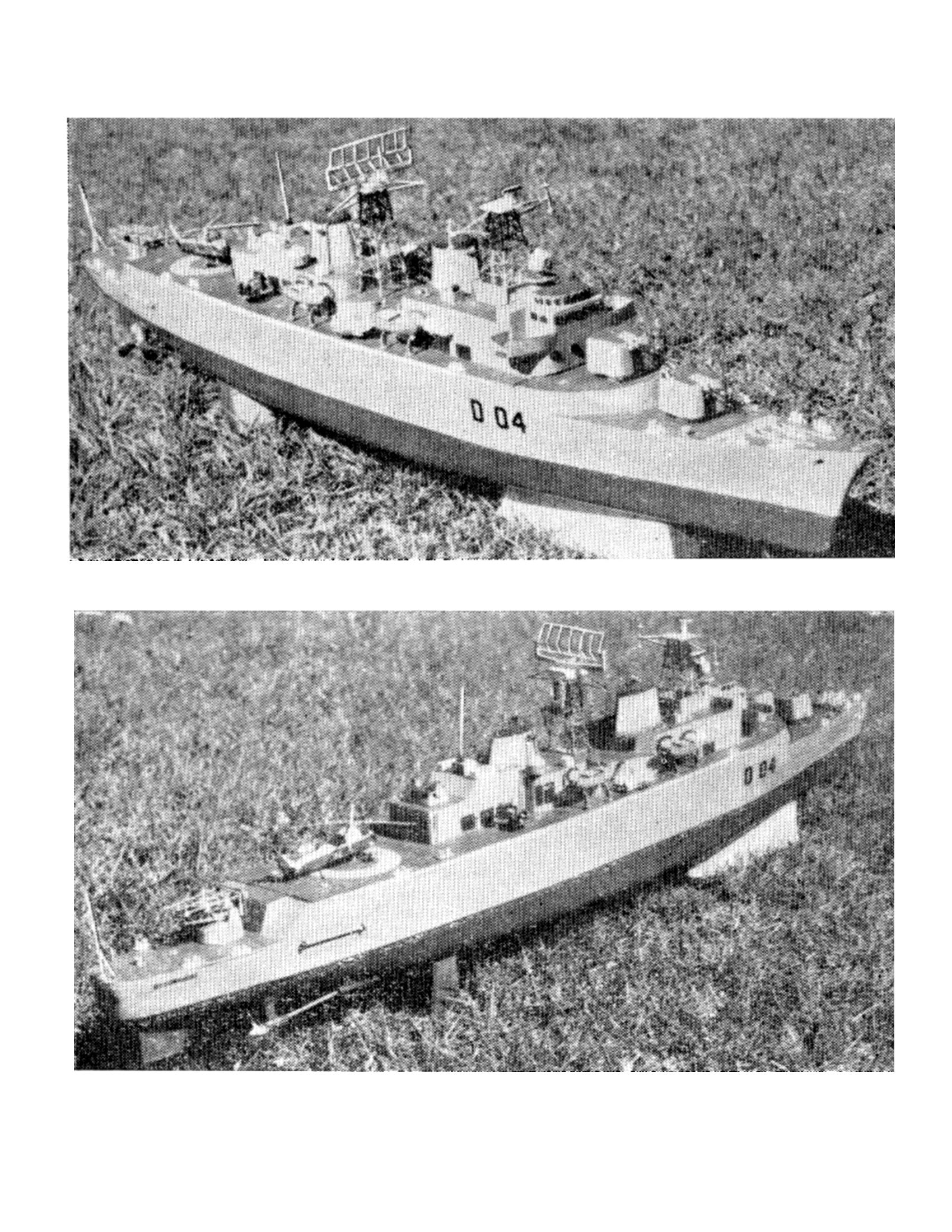 full size printed plan guided missile ship  scale 1:192  length 32 ½” for r/c