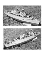 full size printed plan guided missile ship  scale 1:192  length 32 ½” for r/c