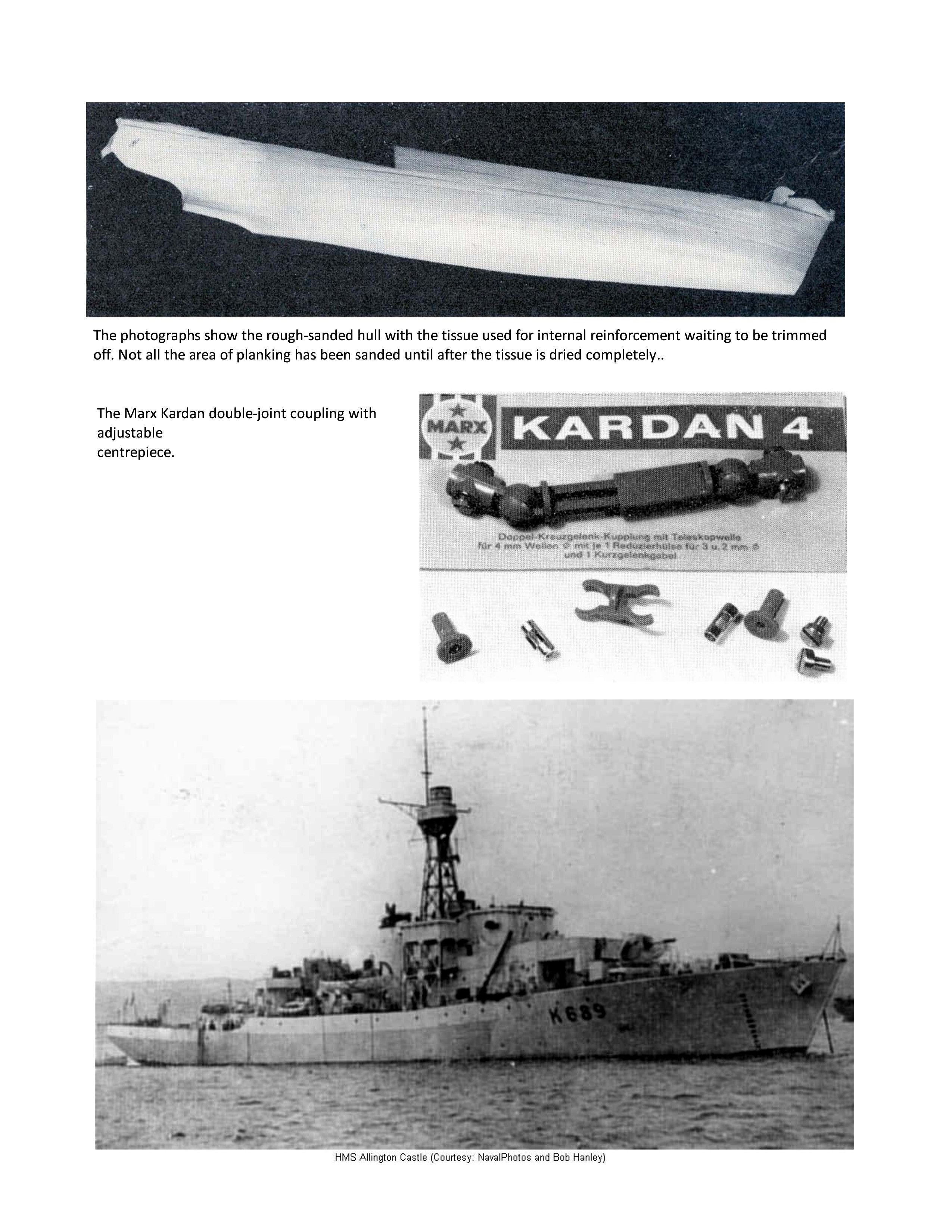 full size printed plans castle class corvette 32" 1:96 scale  for radio control