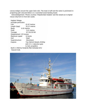 full size printed plans sea rescue hagbart waage scale 1:30  length 30" suitable for radio control