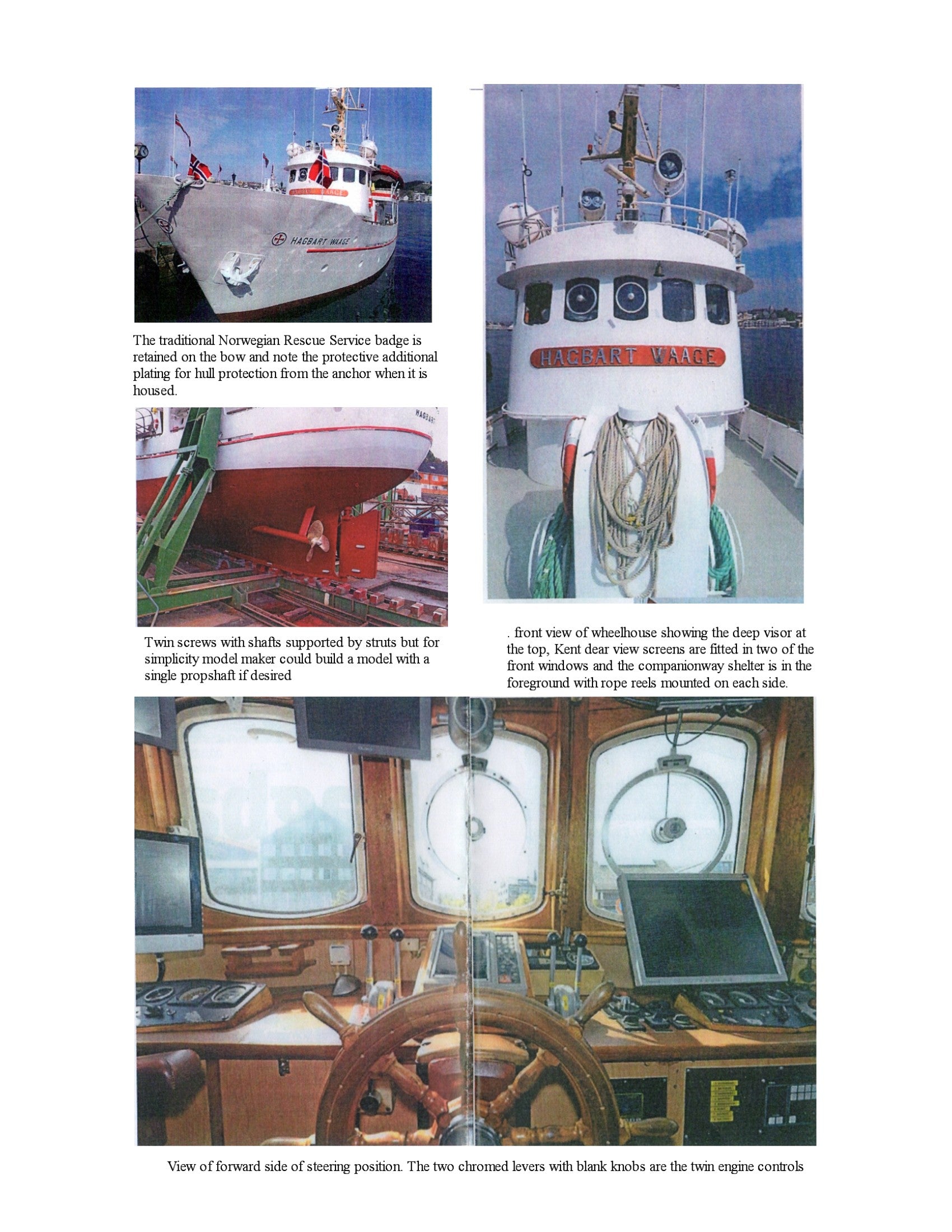 full size printed plans sea rescue hagbart waage scale 1:30  length 30" suitable for radio control
