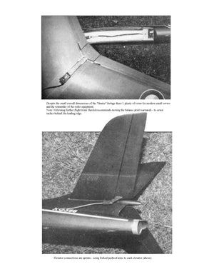 full size printed plan semi-scale hawker hunter glider w/s 36" for ragio control