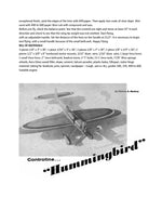 full size plans vintage 1962 control line stunter hummingbird  fuel it up and let's fly again!"