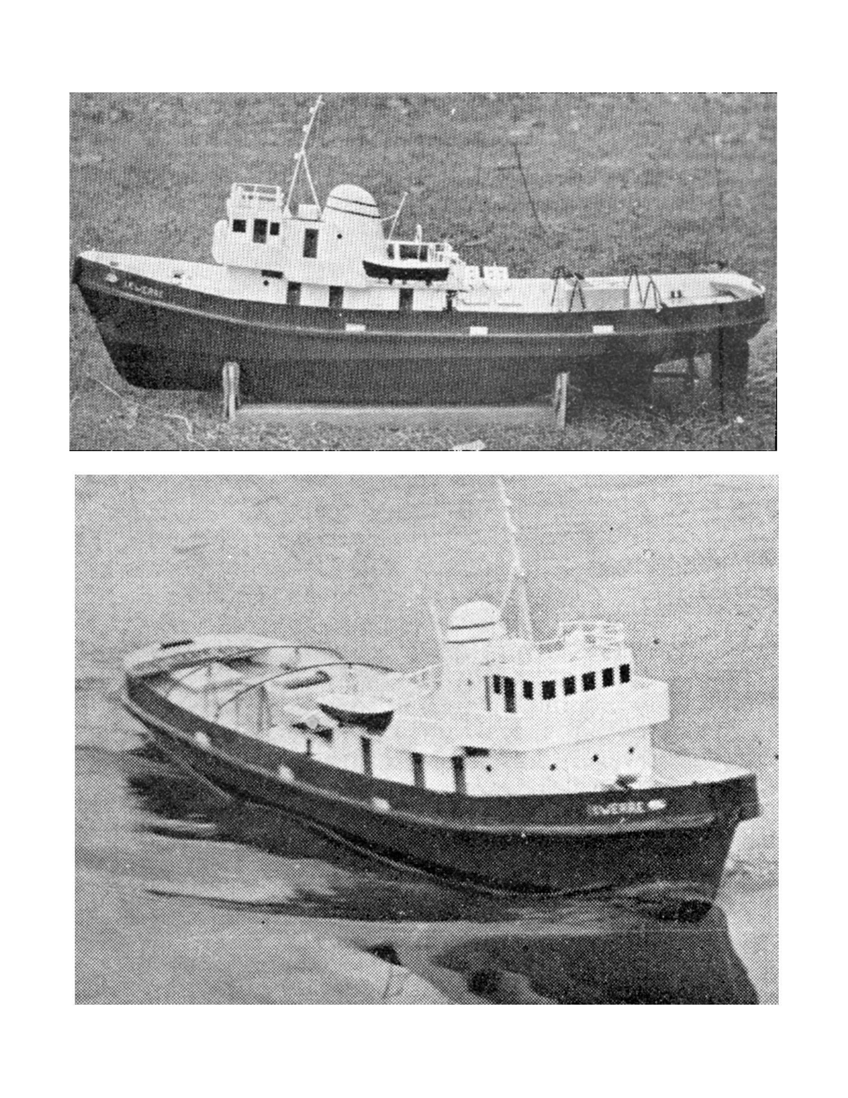 full size printed plans scale 1/47.2. thornycroft fire boat tug  suitable for radio control