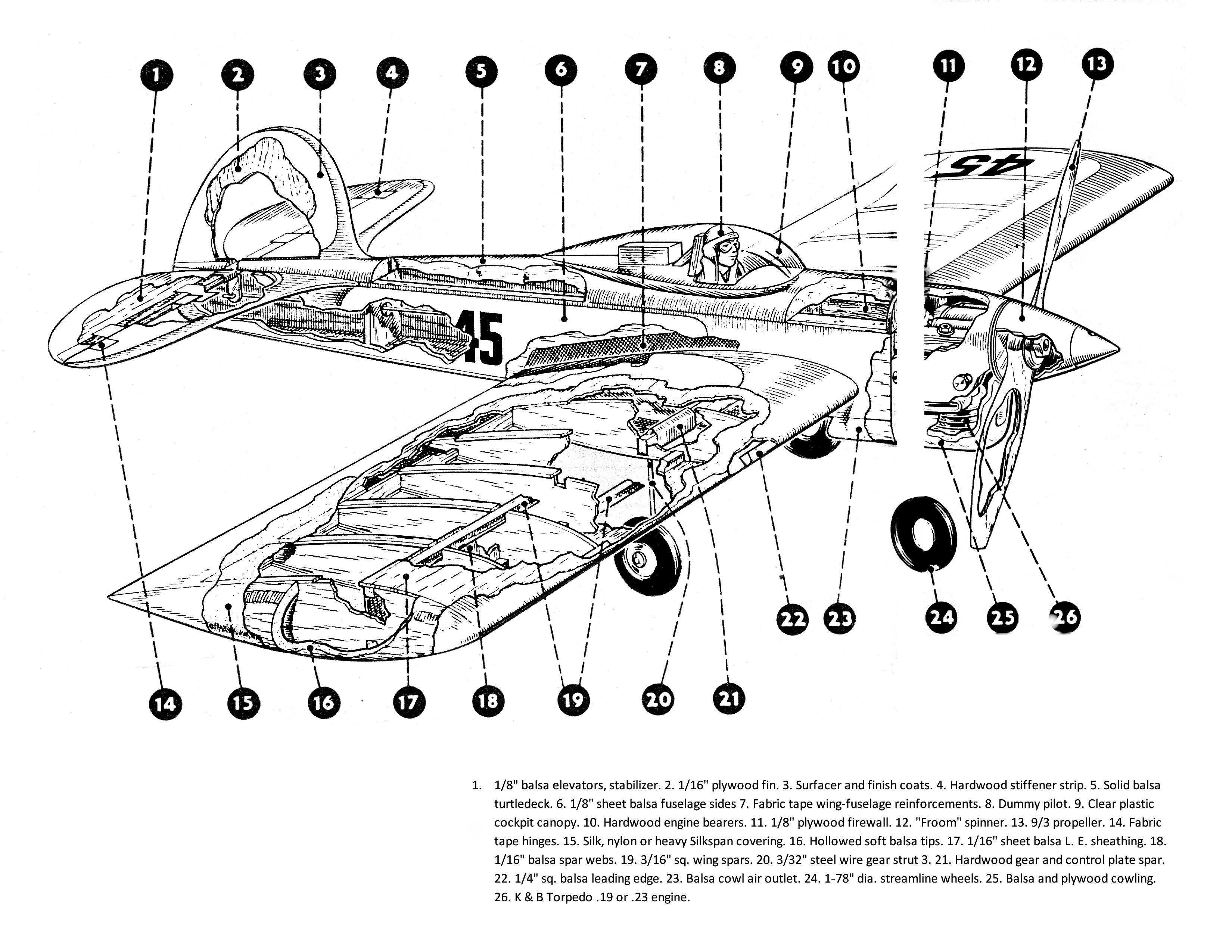 full size plans vintage 1955 control line stunt  jamboree precision aerobatic ace